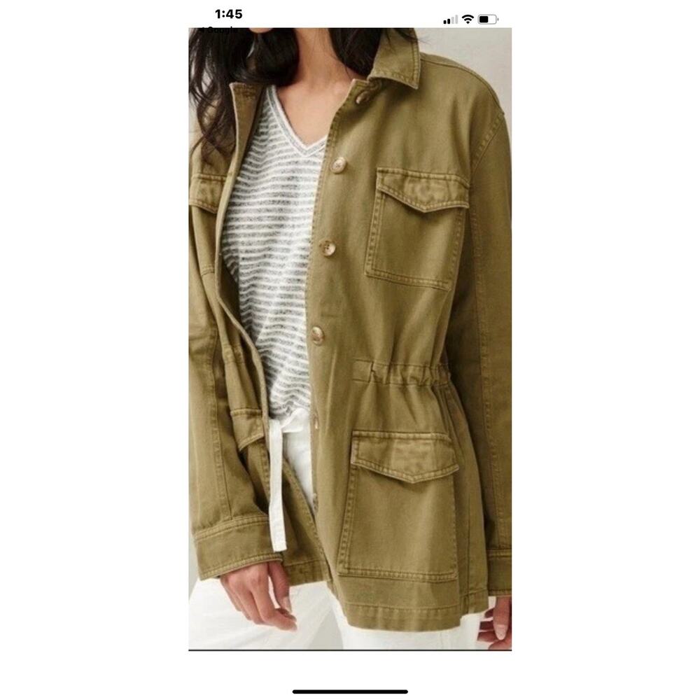 Lucky Brand Explorer Utility Olive Green 4 Flap Pocket Jackets Size MM - Picture 1 of 5